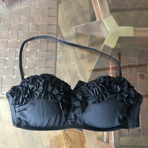 Kenneth Cole black ruffle bikini top - 32B/C